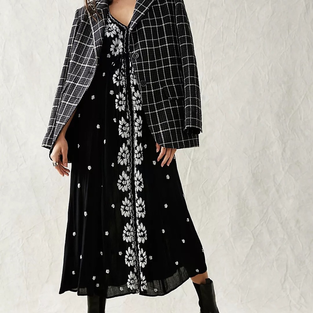 Free People Embroidered Fable Midi Dress